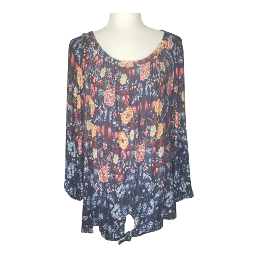 Democracy Pink and Blue Relaxed Tunic Blouse